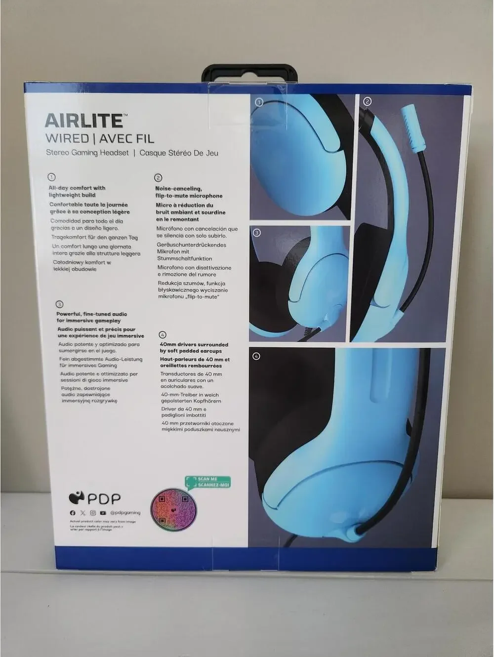 PDP PlayStation Airlite Wired Stereo Gaming Headset – Blue | PS5/PS4 Compatible